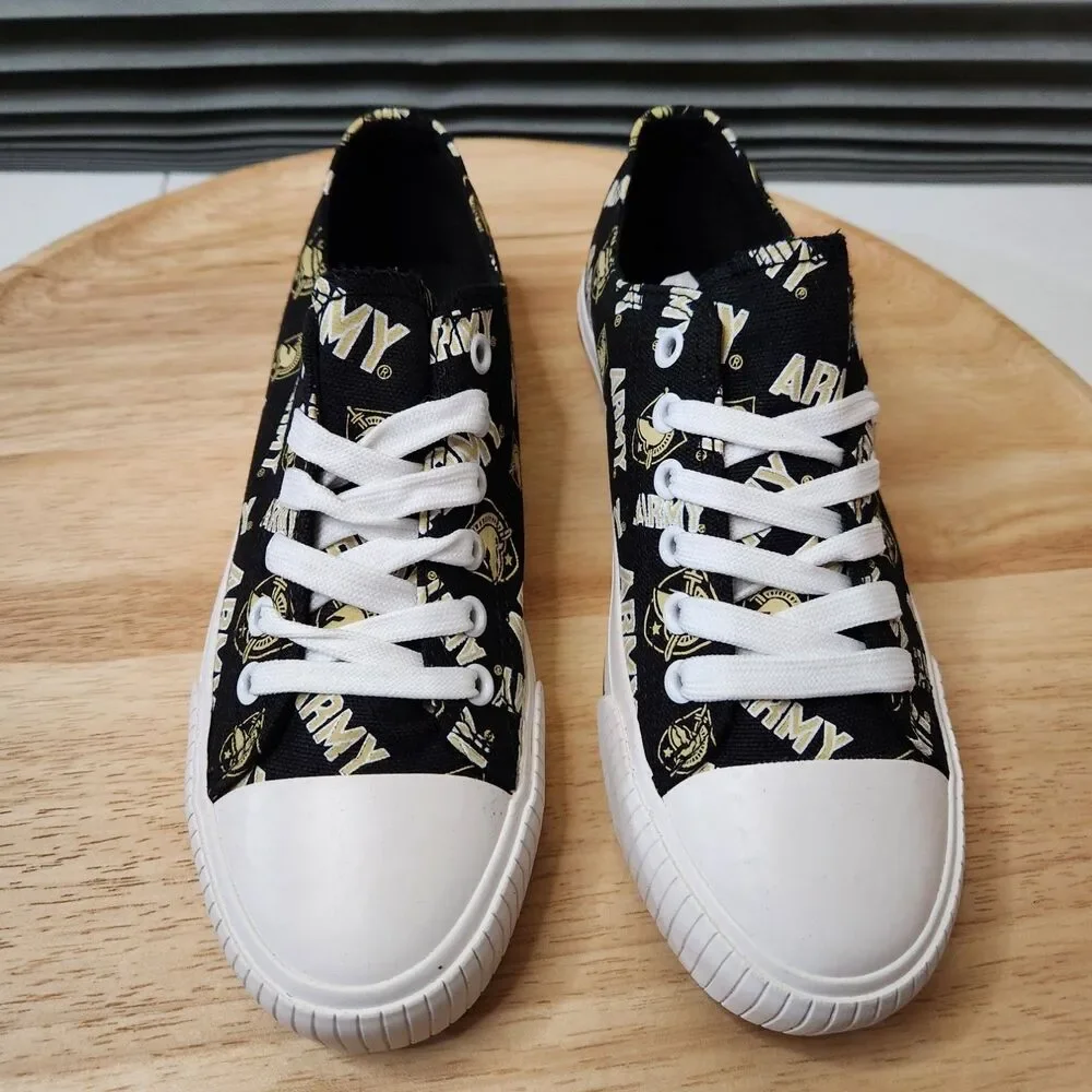 FOCO Women’s Army Graphic Canvas Low‑Top Sneakers Black Size 7